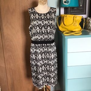 Classiques entier SILK black white Ikat pattern sleeveless dress sz 8